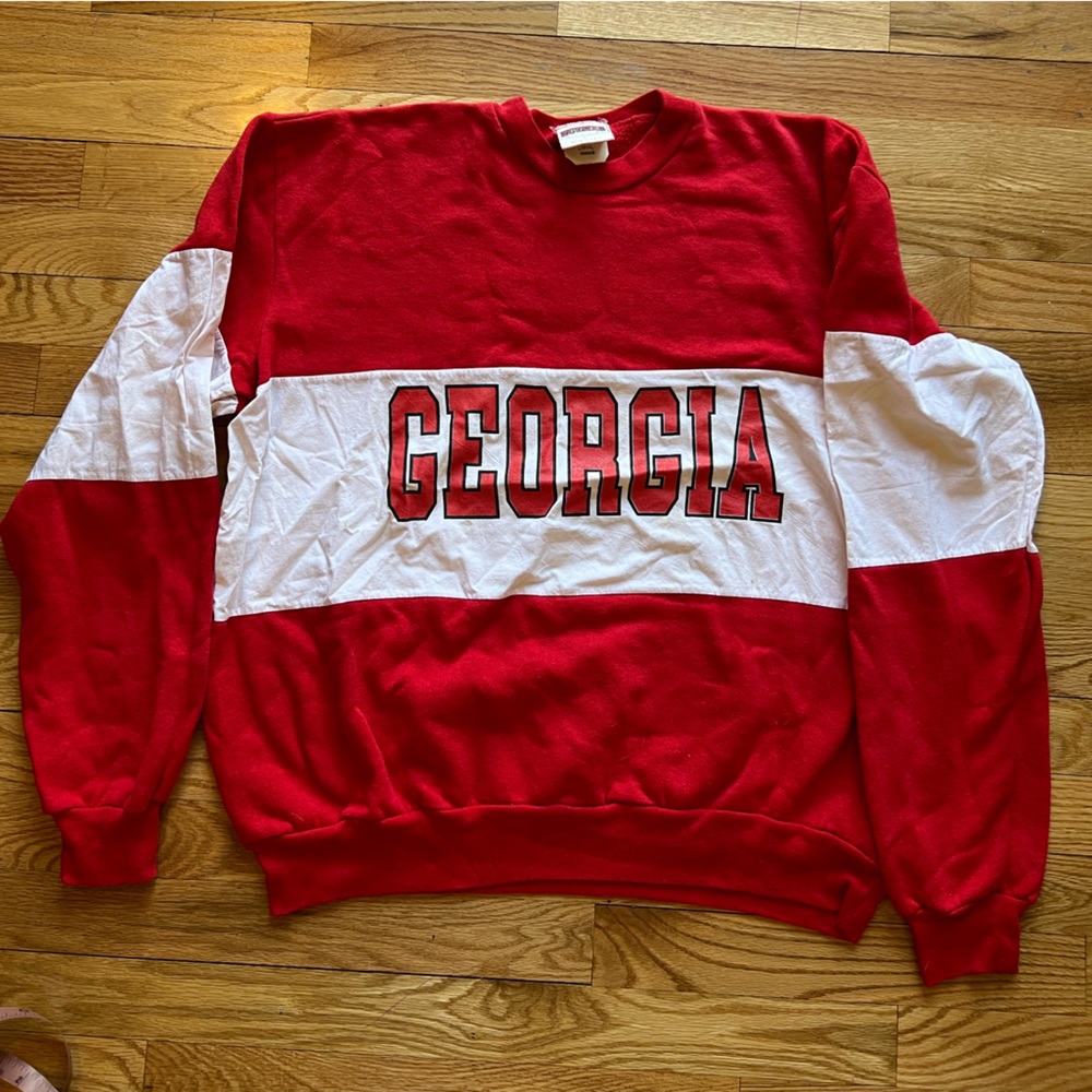 Georgia Red and White Men's Sweater